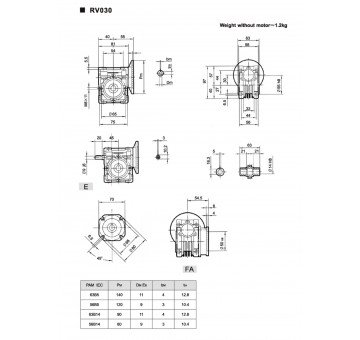 чертеж NMRV030-10-133-0.09-B3