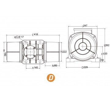 чертеж MV2300/3 площадочный вибратор Guangling