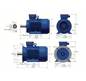 чертеж АИР 100L-4кВт-4 (1081)