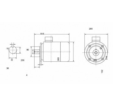 чертеж MS 132M2-5.5кВт-6 (B5) Электродвигатель