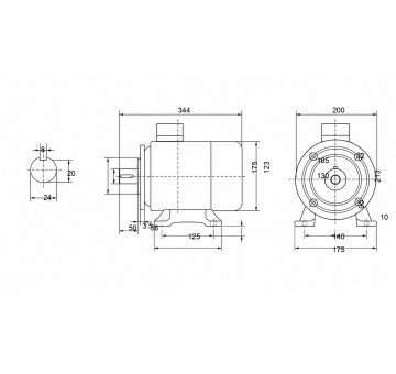 чертеж MS 90L-1.5кВт-4 (B35) Электродвигатель