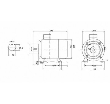 чертеж MS 80M2-0.55кВт-6 (B35) Электродвигатель