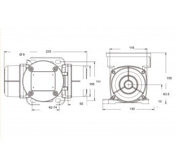 чертеж MV200/3M площадочный вибратор Guangling