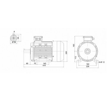 чертеж MS112M2-4KW-4 IMB3