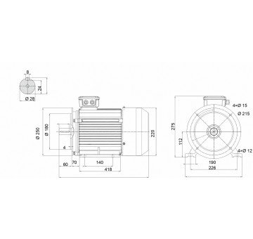 чертеж MS 112M-5.5кВт-4 (B35)