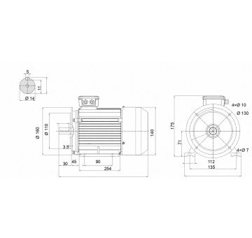 чертеж MS 71M2-0.37кВт-6 (B35)
