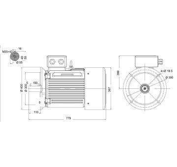 чертеж Y2 200L-30кВт-4 (B5)