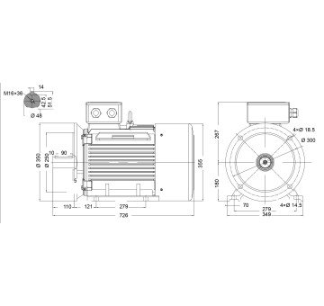 чертеж Y2 180L-22кВт-4 (B35)